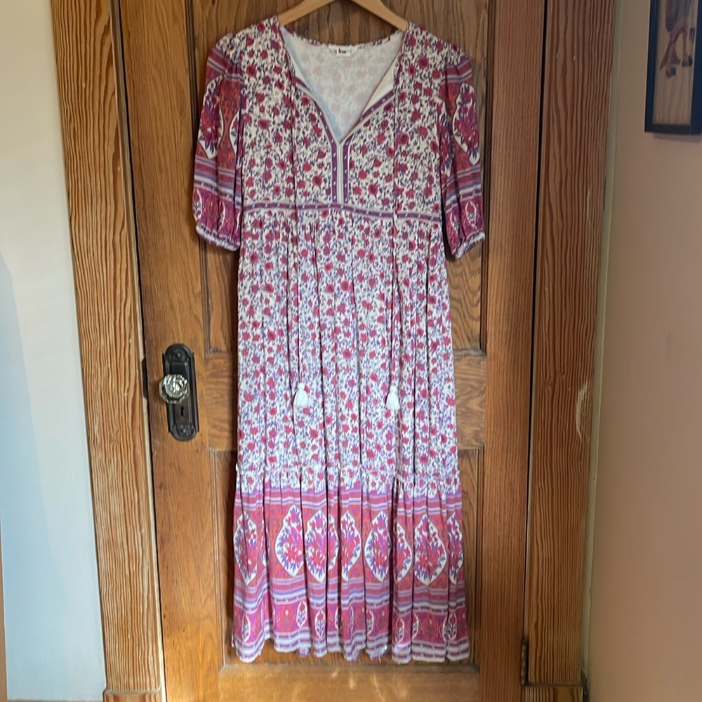 In Loom floral flowy boho dress size S